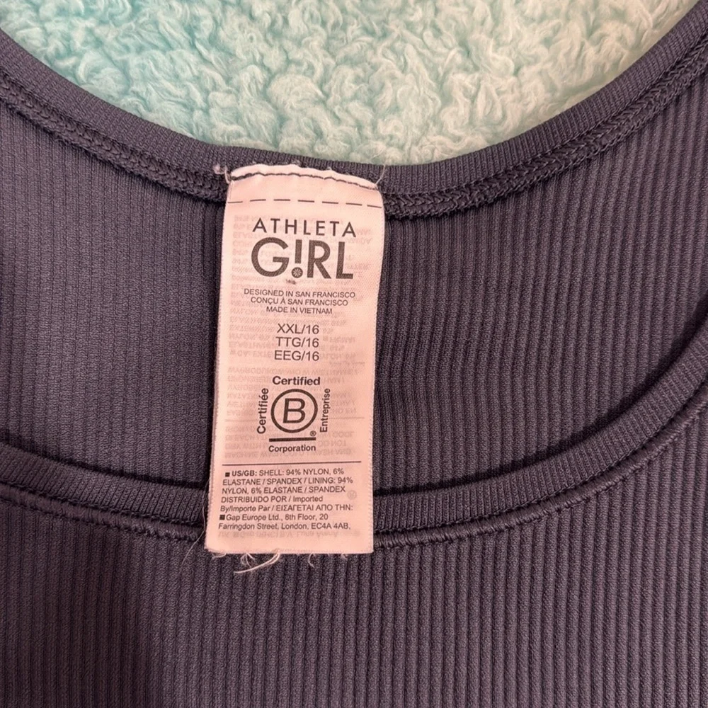 🔥Athleta Girl Dark Gray Ribbed Top🔥